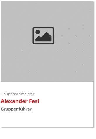 Hauptlöschmeister Alexander Fesl  Gruppenführer