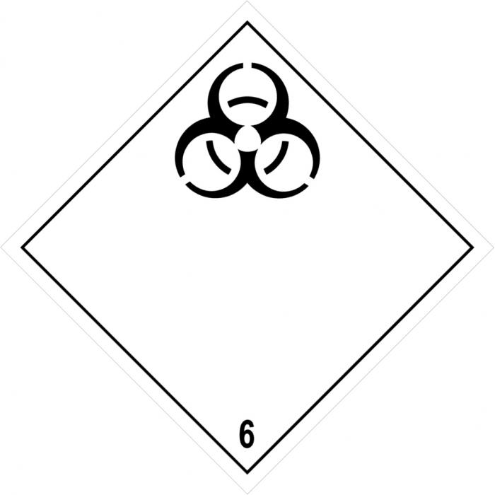 Gefahrzettel: Ansteckungsgefährliche Stoffe (Biohazard-Symbol)